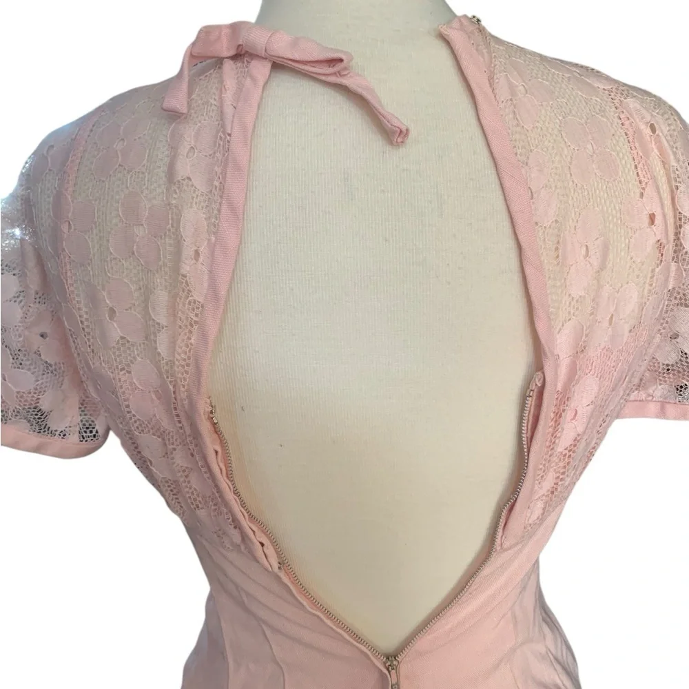 Vintage 50’s/60’s era pink daisy wiggle dress - spring - Picture 6 of 11